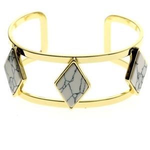 Bebe Gold and Marbled Stone Cuff Bracelet
